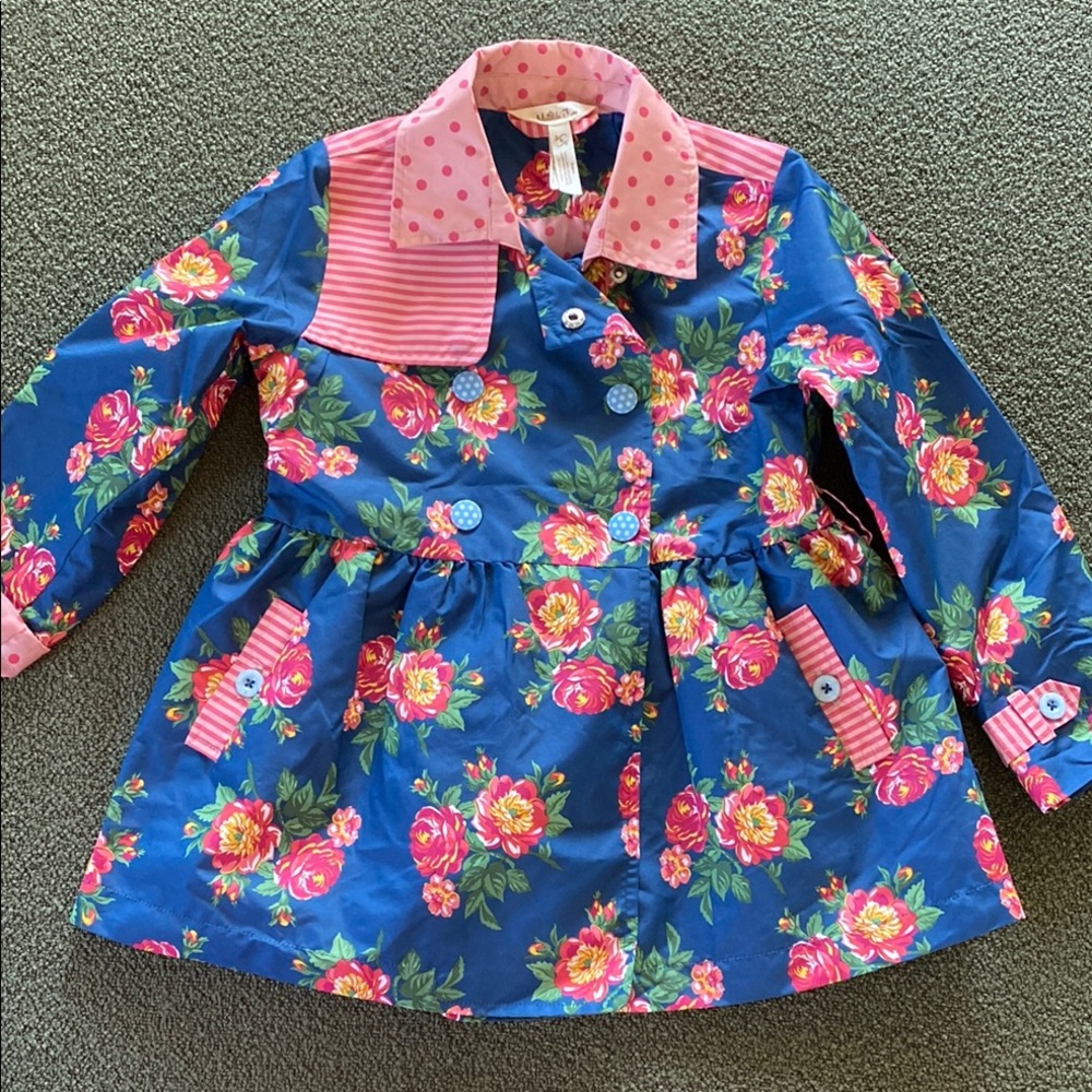 Floral Kids Jacket with Pink Accents VGC